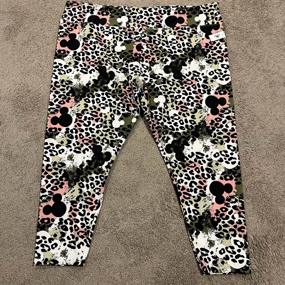 Authentic Disney Parks Animal Print Yoga Pants Leggings Women Plus Sz 3X NEW Tag